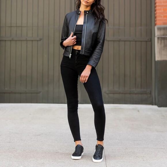 NEW In Box- Rag & Bone Standard Issue Black Leather Sneakers Size:9(39) RET:$225 - Picture 1 of 4